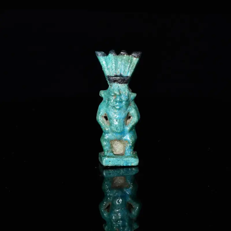 Bes Amulet in Egyptian Faience, Third Intermediate to Late Period, ca. 1069–332 BCE