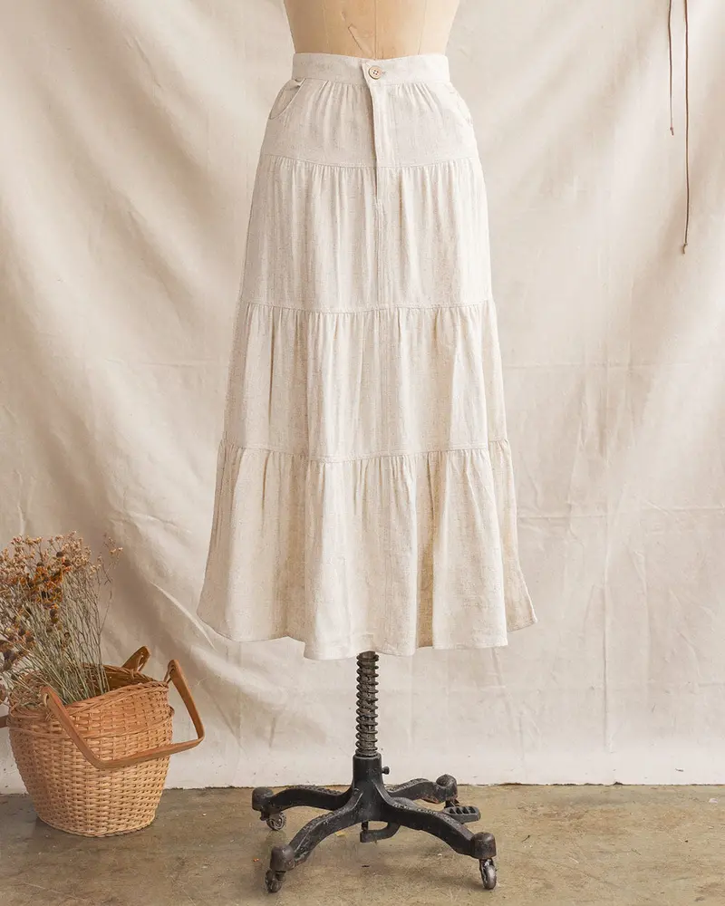 Between Acres Oatmeal Midi Skirt
