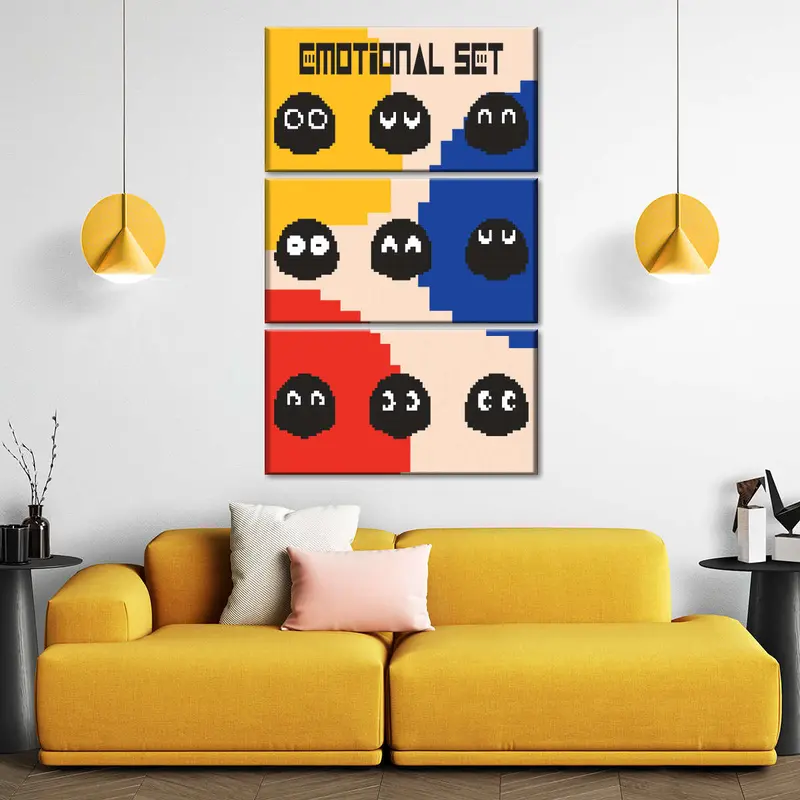 Black-and-White Pac-Man Ghost Art