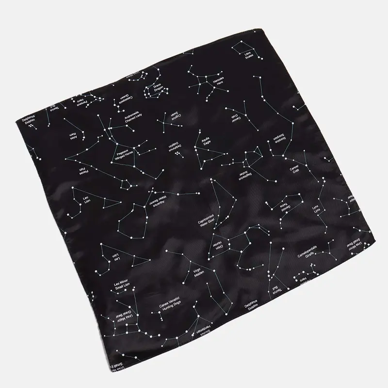 Black Constellation Design Pocket Square