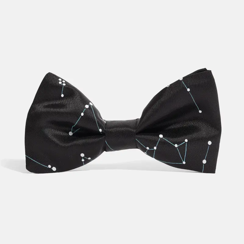Black Constellation Pattern Bow Tie