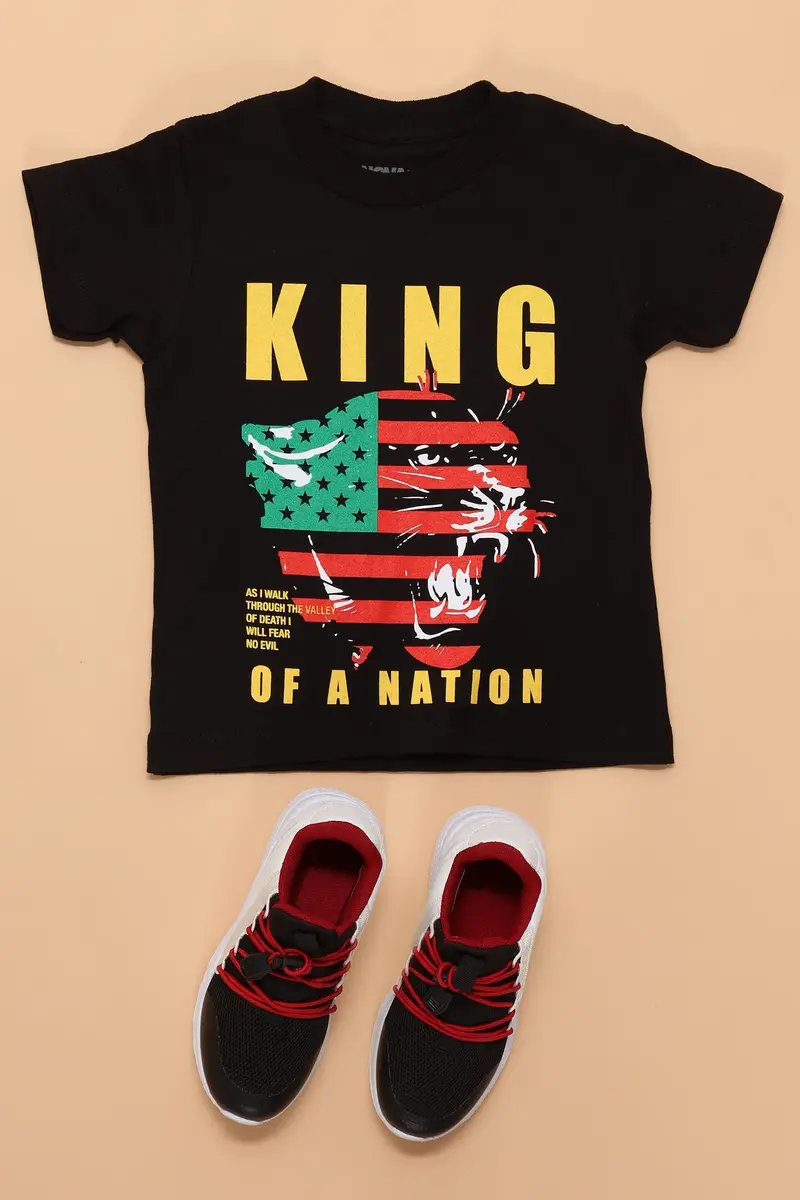 Black Mini King of a Nation Short Sleeve Tee