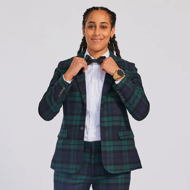 Blackwatch Tartan Wool-Blend Blazer