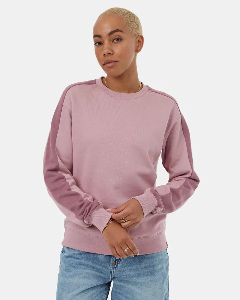 Blocked Sleeve Stripe Crewneck Sweatshirt