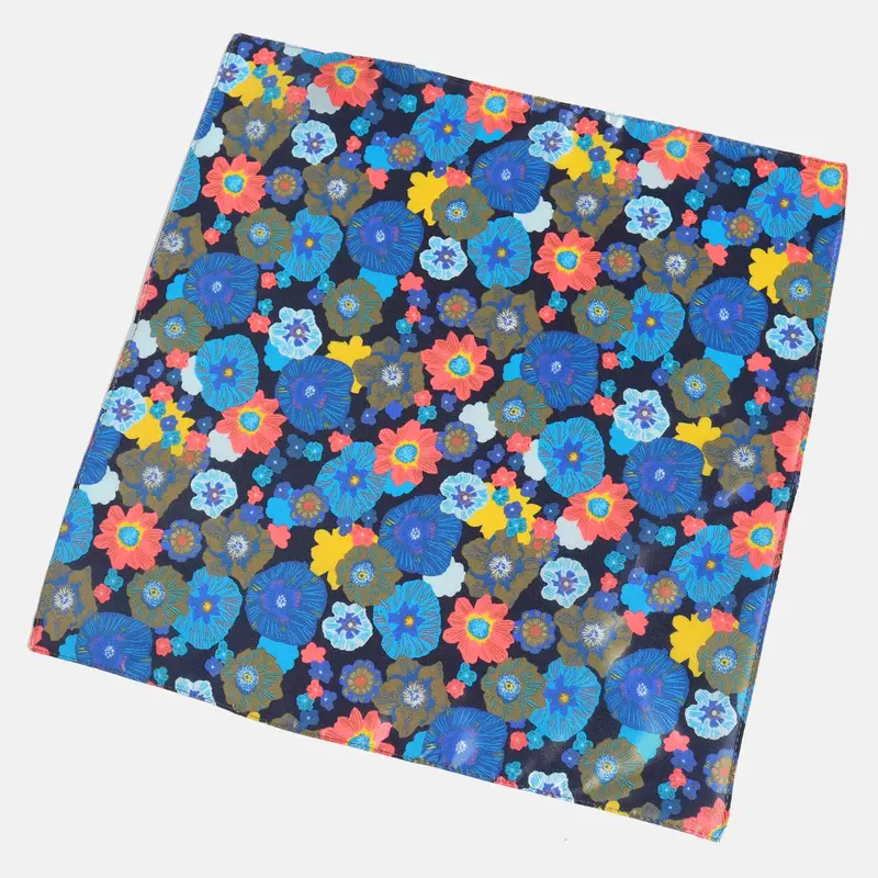 Blue Floral Pocket Square