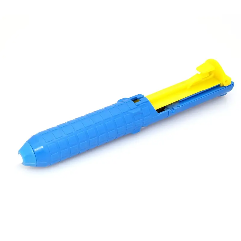 Blue Plastic Desoldering Pump with Spring-Loaded Plunger (Model 125-AX206)