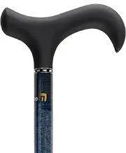 Blue Watercolor Derby Walking Cane – Scratch & Dent, Artistic Hand-Painted Carbon Fiber Finish (V1864)