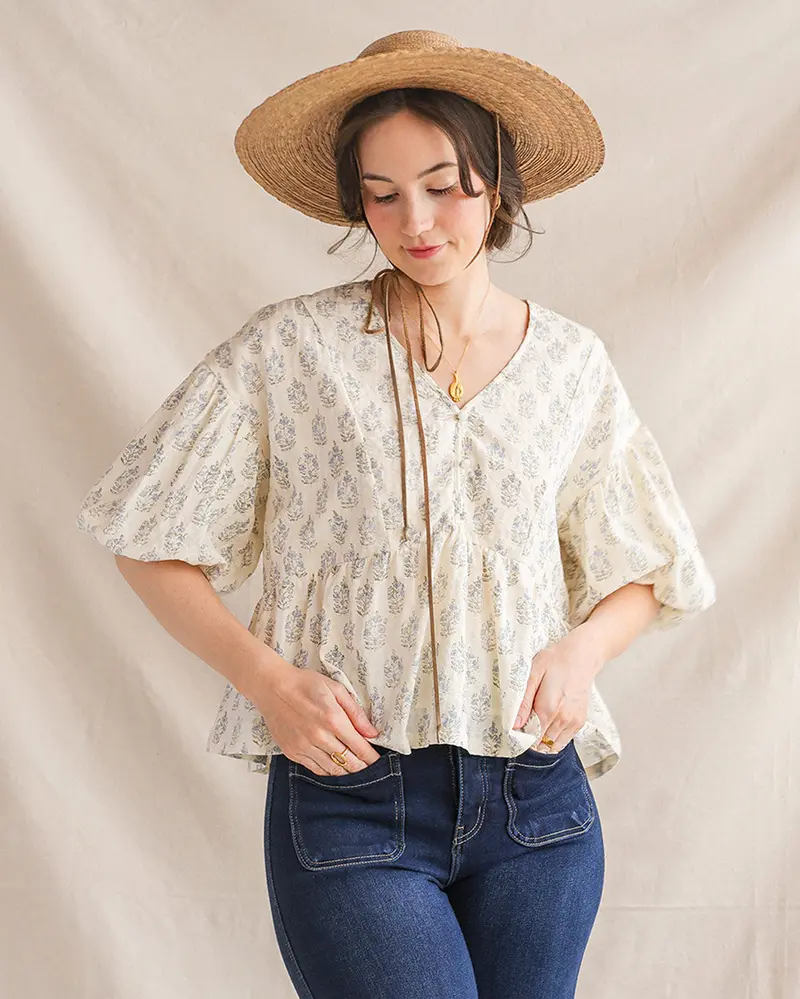 Bluebonnets Floral Print Sleeveless Top