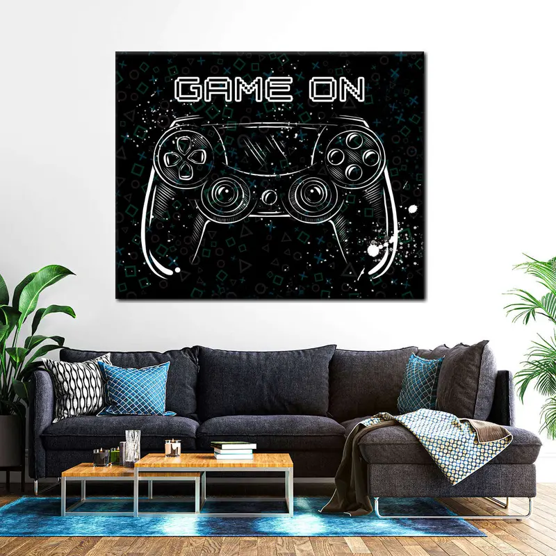 Bold ‘Game On’ Black Typography Print