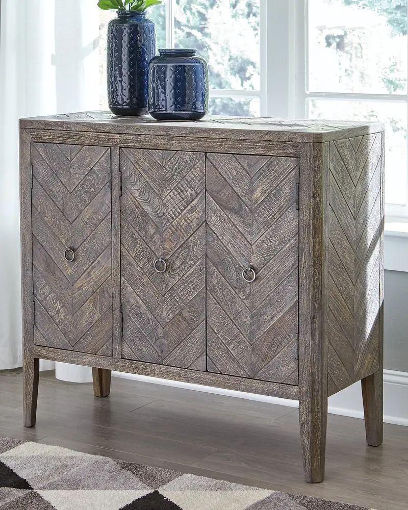 Boyerville Slim Accent Cabinet – Open Shelving & Closed Storage