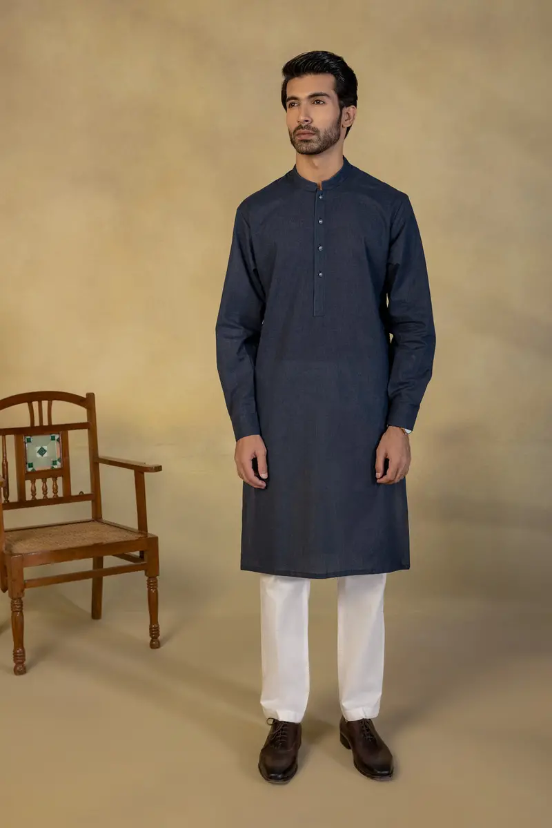 Breathable Cotton Mélangé Kurta for Men