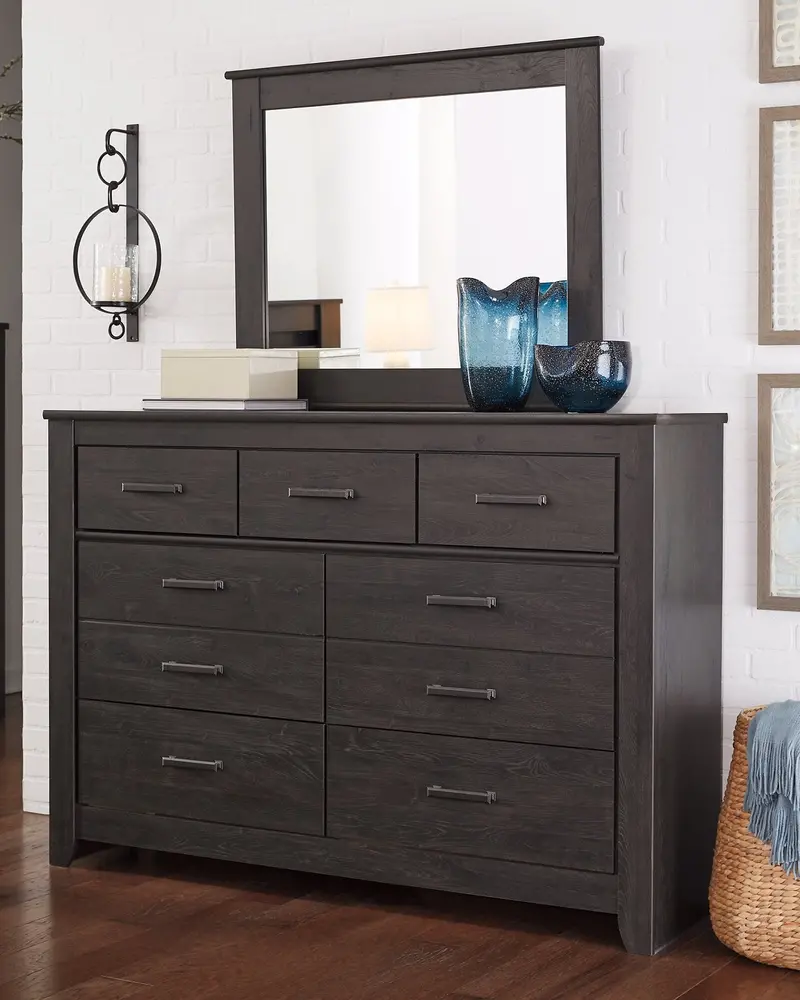 Brinxton 6-Drawer Dresser with Matching Wall Mirror