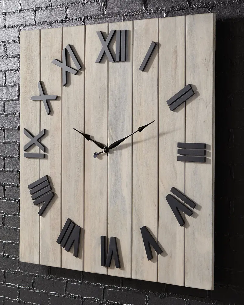 Bronson Large Wall Clock – Vintage-Inspired Metal Clock with Silent Movement