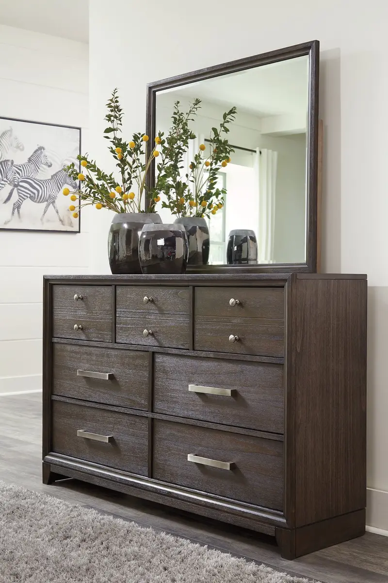 Brueban Matching Dresser and Wall Mirror Set – Rustic Modern Style