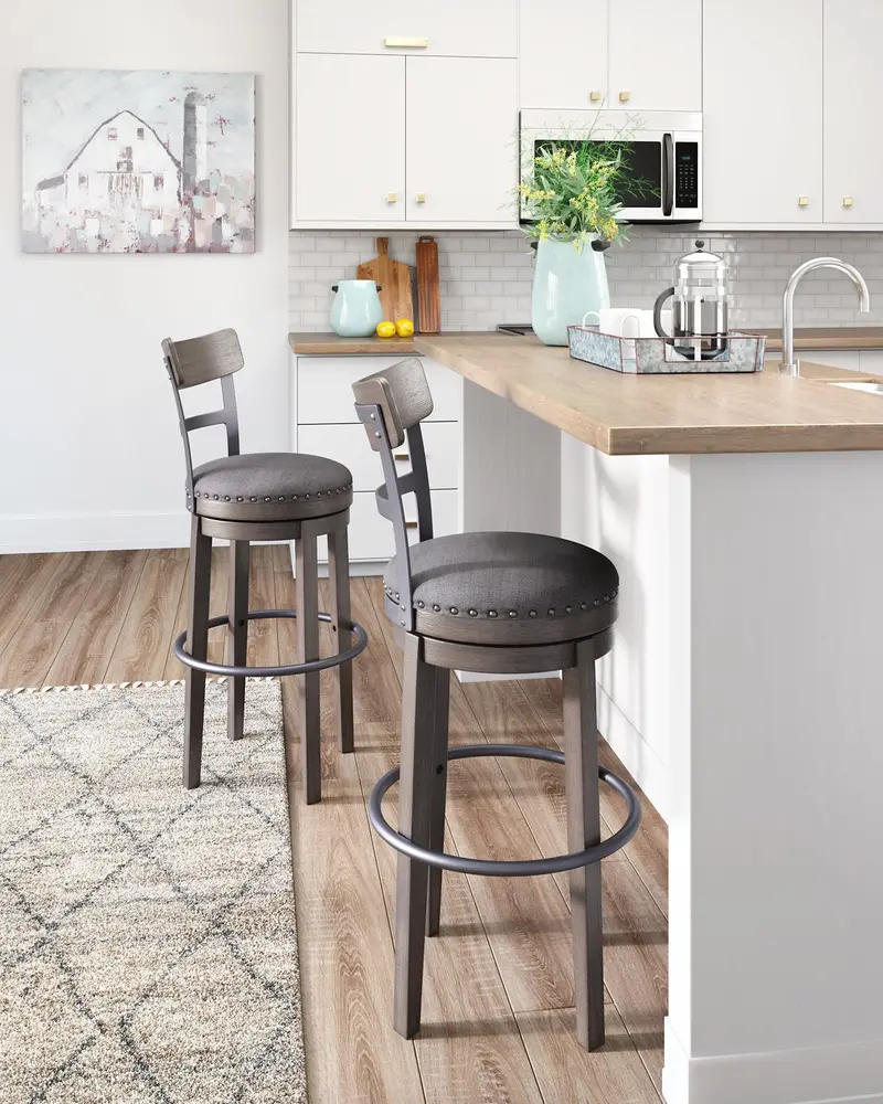 Caitbrook Bar-Height Stool – Padded Seat with Back Support
