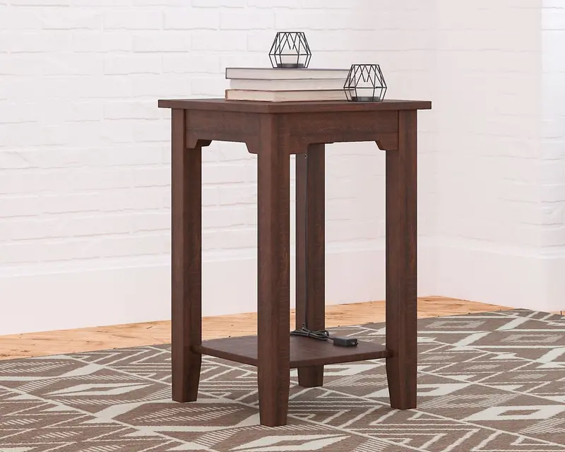 Camiburg Chairside End Table with Open Shelf and Drawer