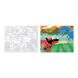 Canvas Art Kit: Dinosaur-Themed Painting Set