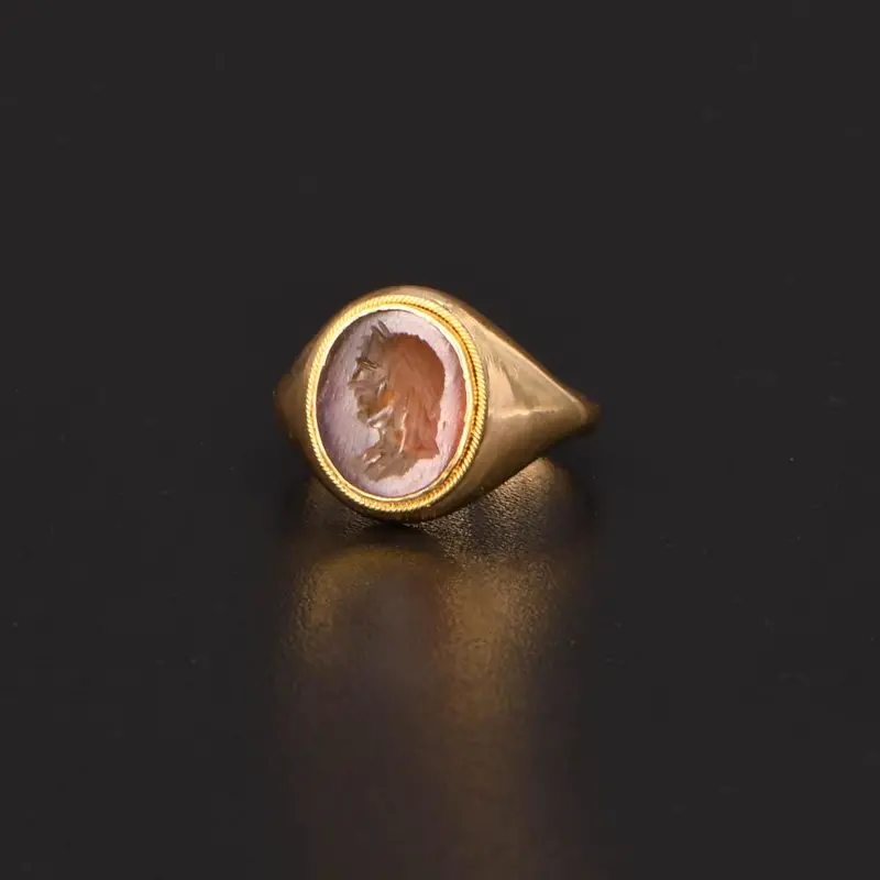 Carnelian Intaglio Ringstone of Apollo, Roman Imperial Age, 1st–2nd Century CE