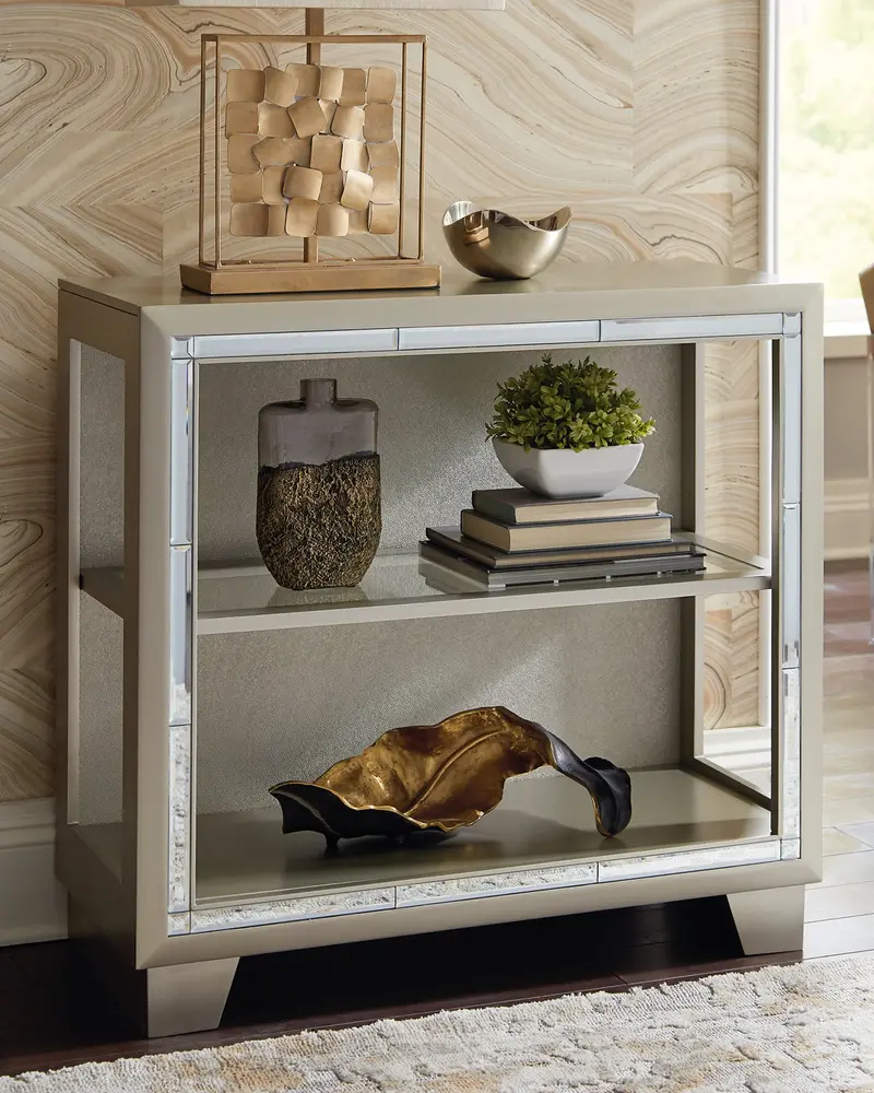 Chaseton Accent Cabinet – Slim Storage Unit with Open & Closed Shelving