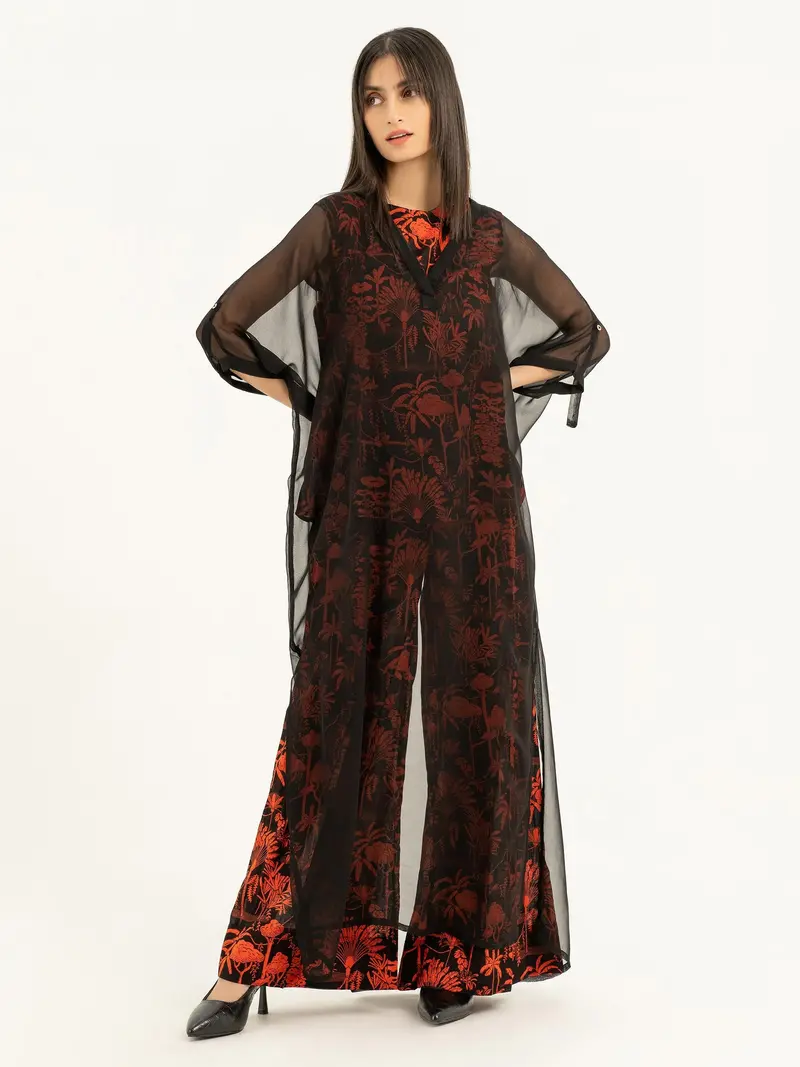 Chiffon Printed Two-Piece Suit
