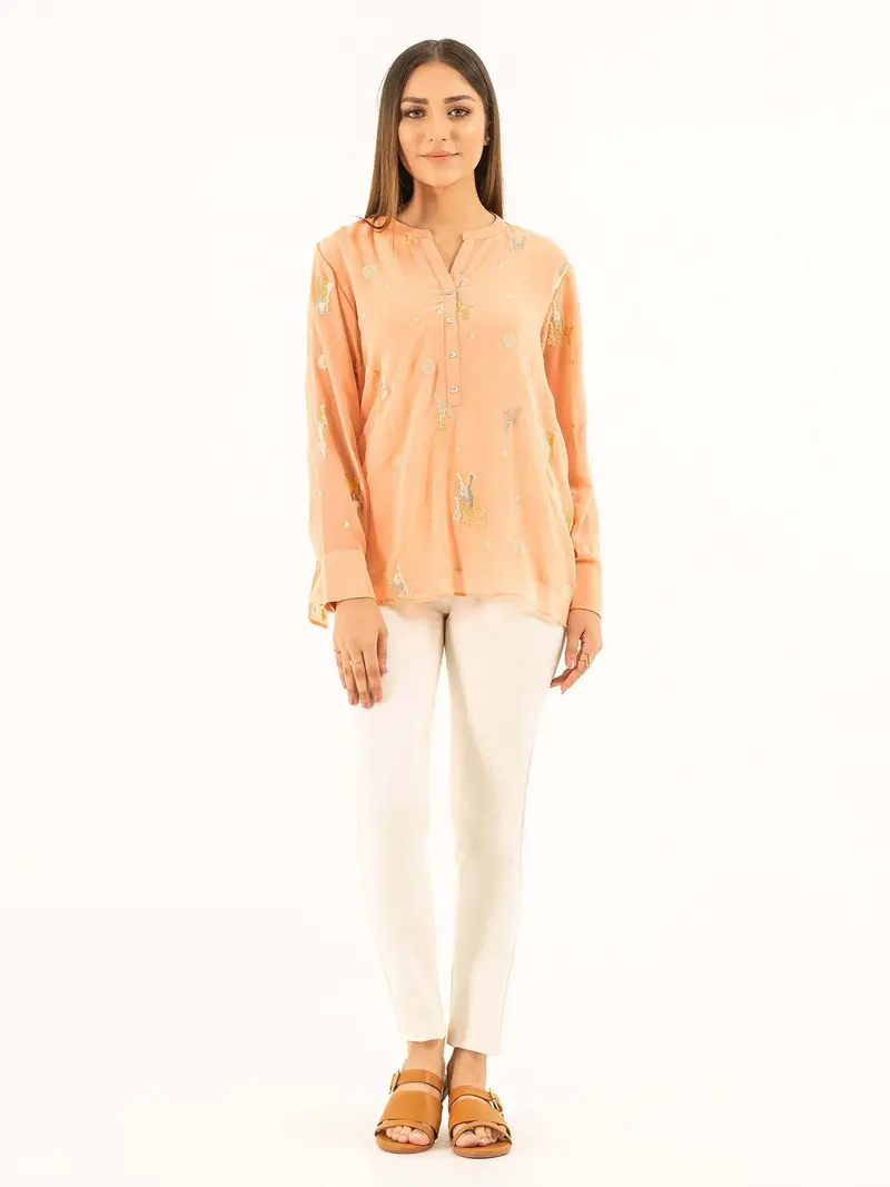 Chiffon Top with Delicate Embroidery