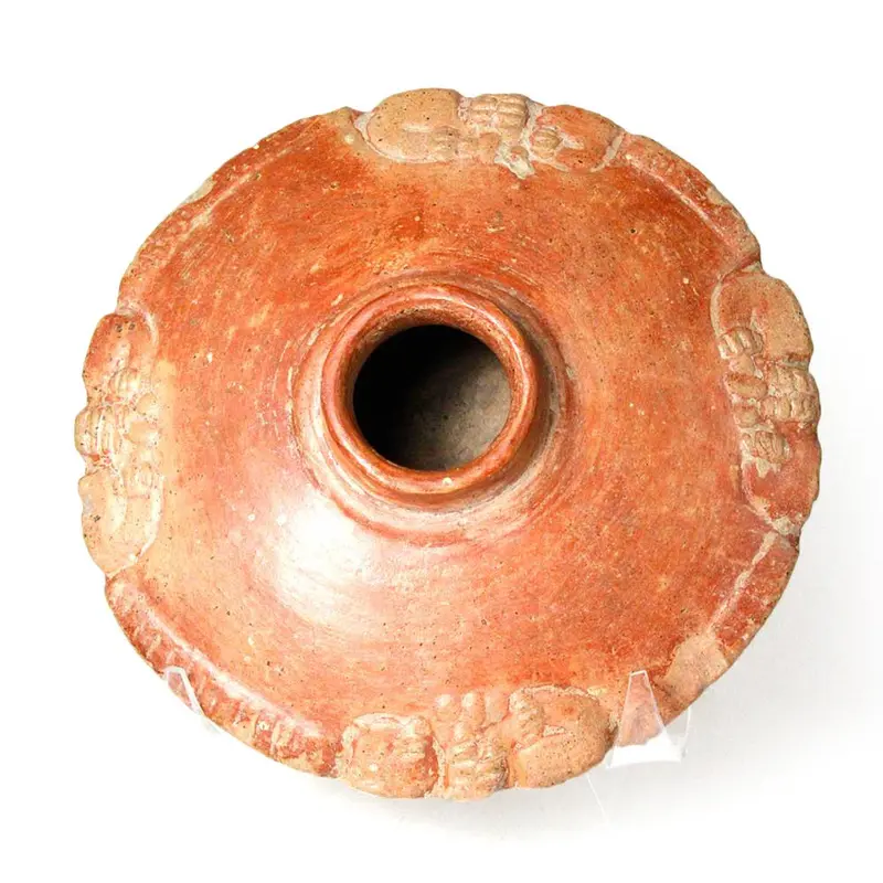 Chorrera Orangeware Saucer-Olla Vessel, 9th–4th Century BCE