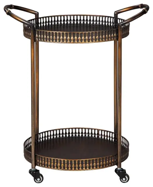 Clarkburn Rolling Bar Cart with Storage
