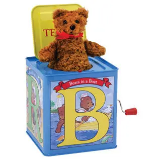 Classic Jack-in-the-Box with Teddy Bear Design