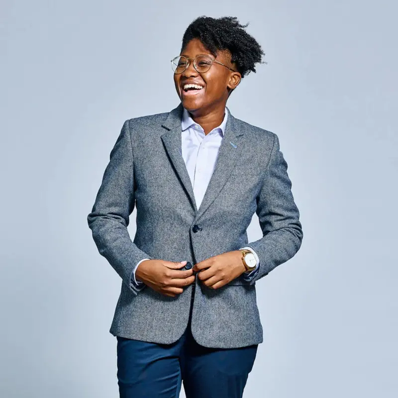 Classic Navy Wool-Tweed Blazer