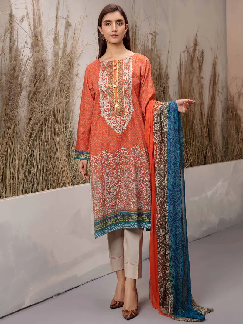 Classic Two-Piece Embroidered Lawn Suit