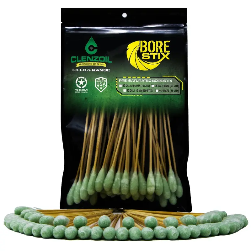 Clenzoil Bore Stix – CLP-Infused Swabs for .22, 9mm, .40, .45 Calibers