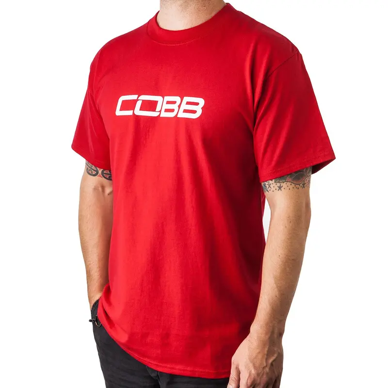 COBB Tuning Logo Men’s Cotton T-Shirt – Red, Large Size