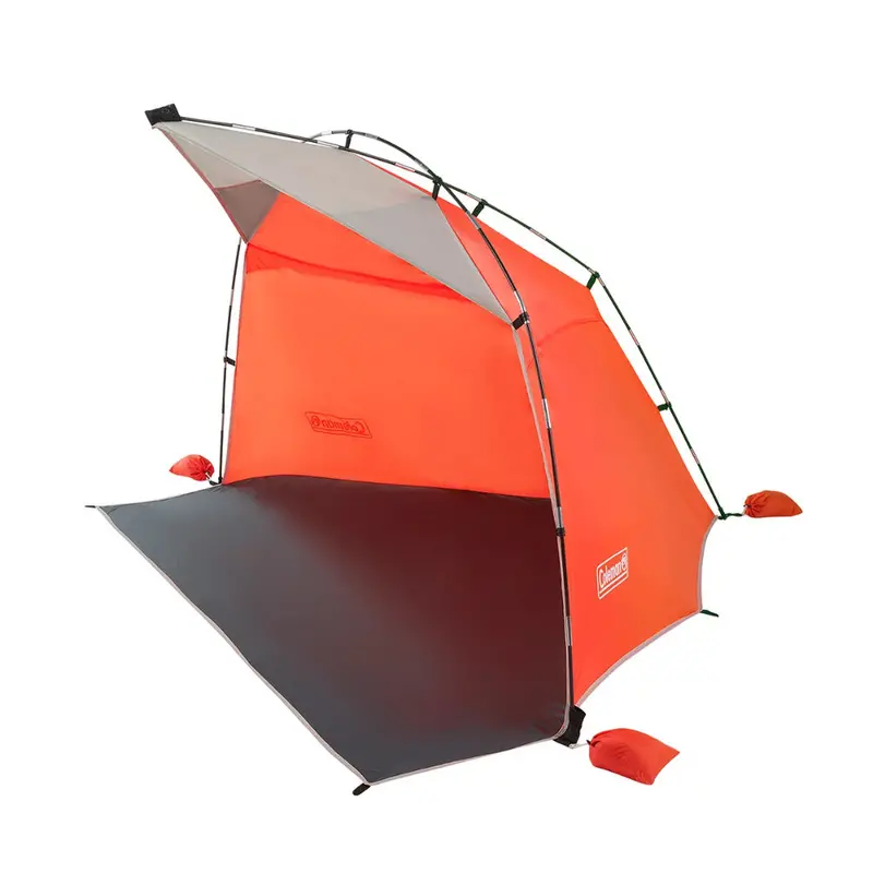 Coleman Skyshade Large Compact Beach Shade – Tiger Lily Orange Portable Sun Shelter