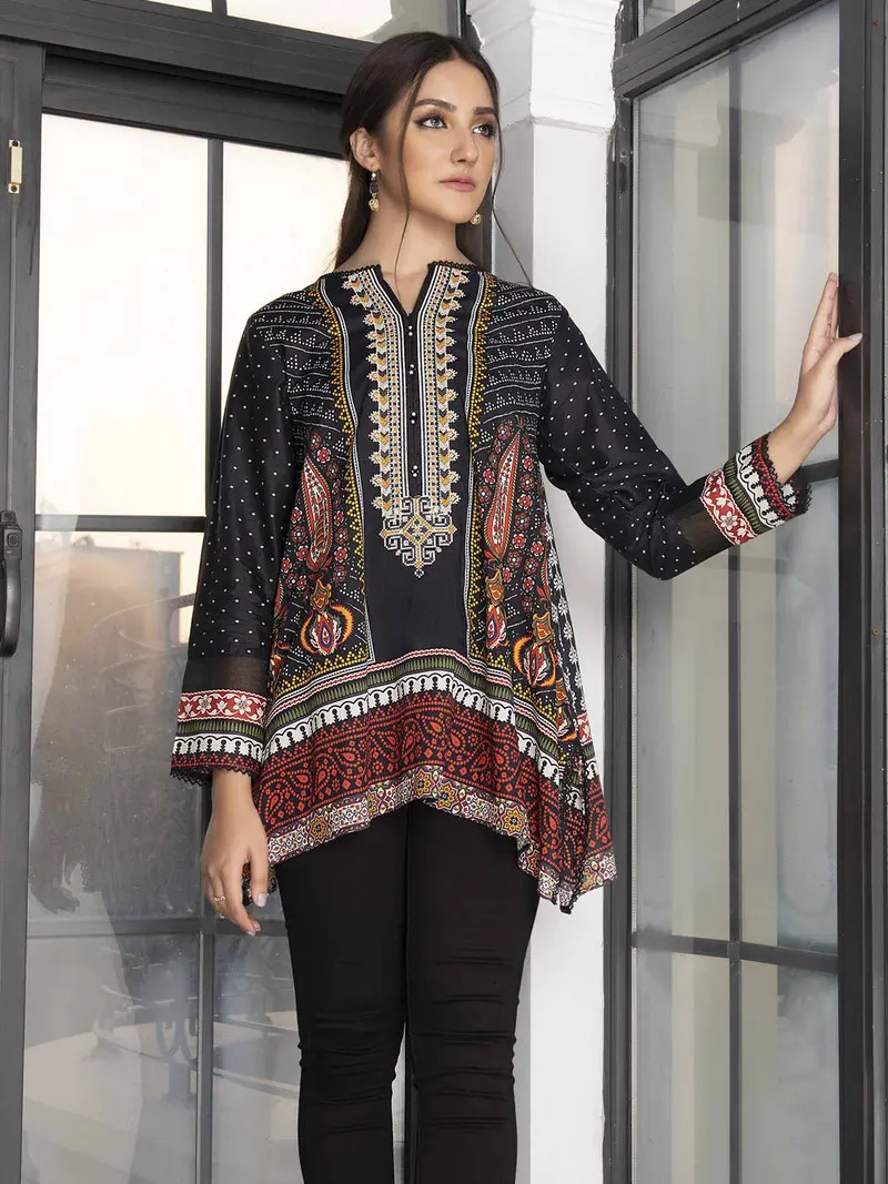 Contemporary Embroidered Top with Cultural Flair