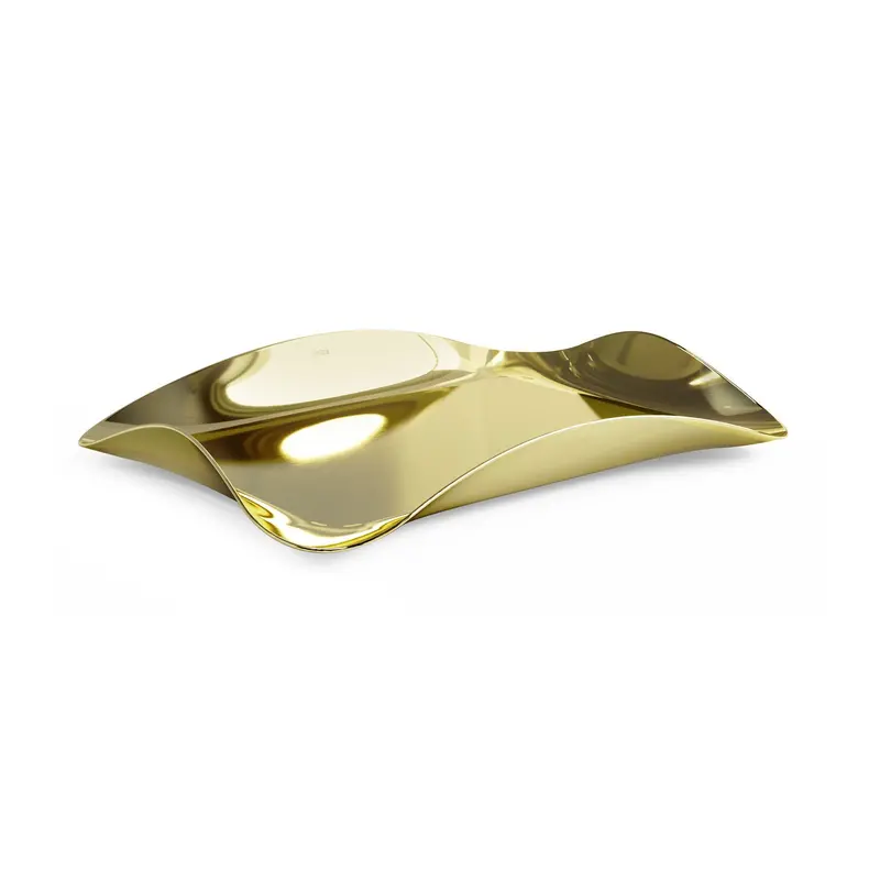 Contemporary Wave-Shaped Serving Tray Set (2-Pack)