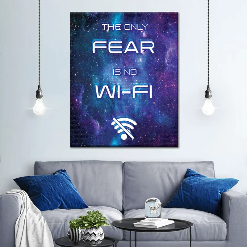 Cosmic ‘No Wi-Fi’ Humor Wall Art