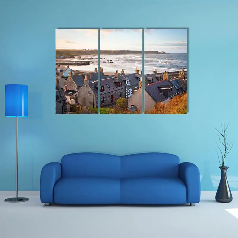 Cullen Harbour Scene in Northeast Scotland Canvas Art