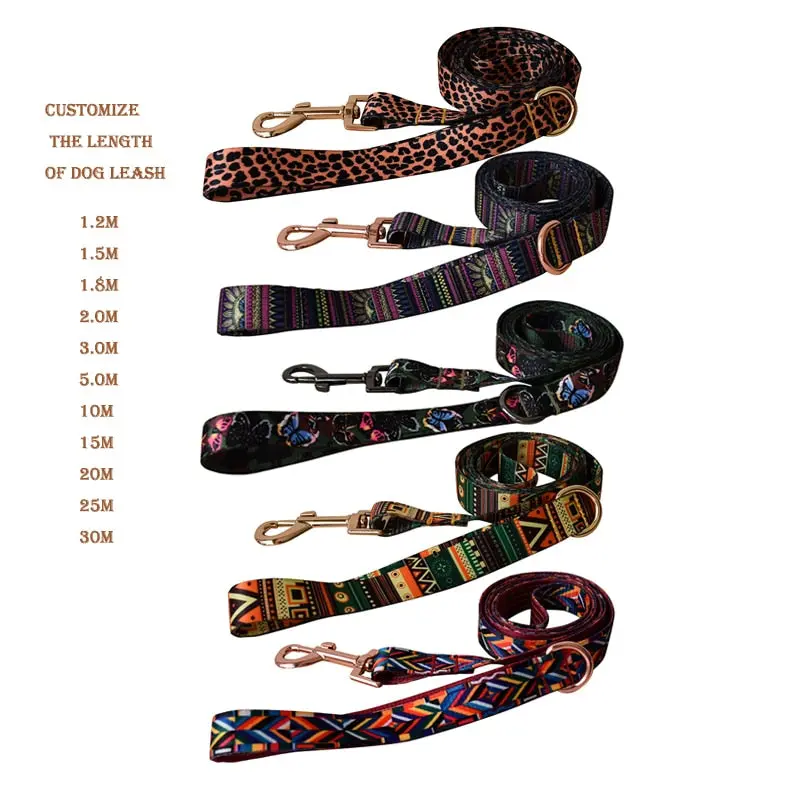 Custom-Length Engraved Dog Leash – Personalized 3-Meter Pet Lead with ID Tag Option & Durable Hardware