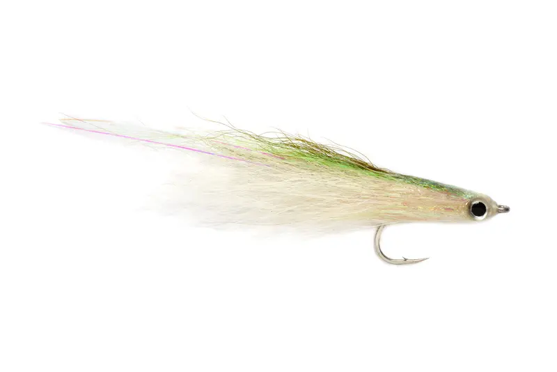 Daz’s Sandeel Streamer – Olive and White Pattern
