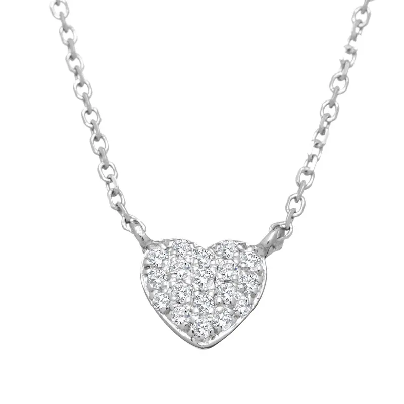 Delicate 14k Gold Mini Diamond Heart Pendant