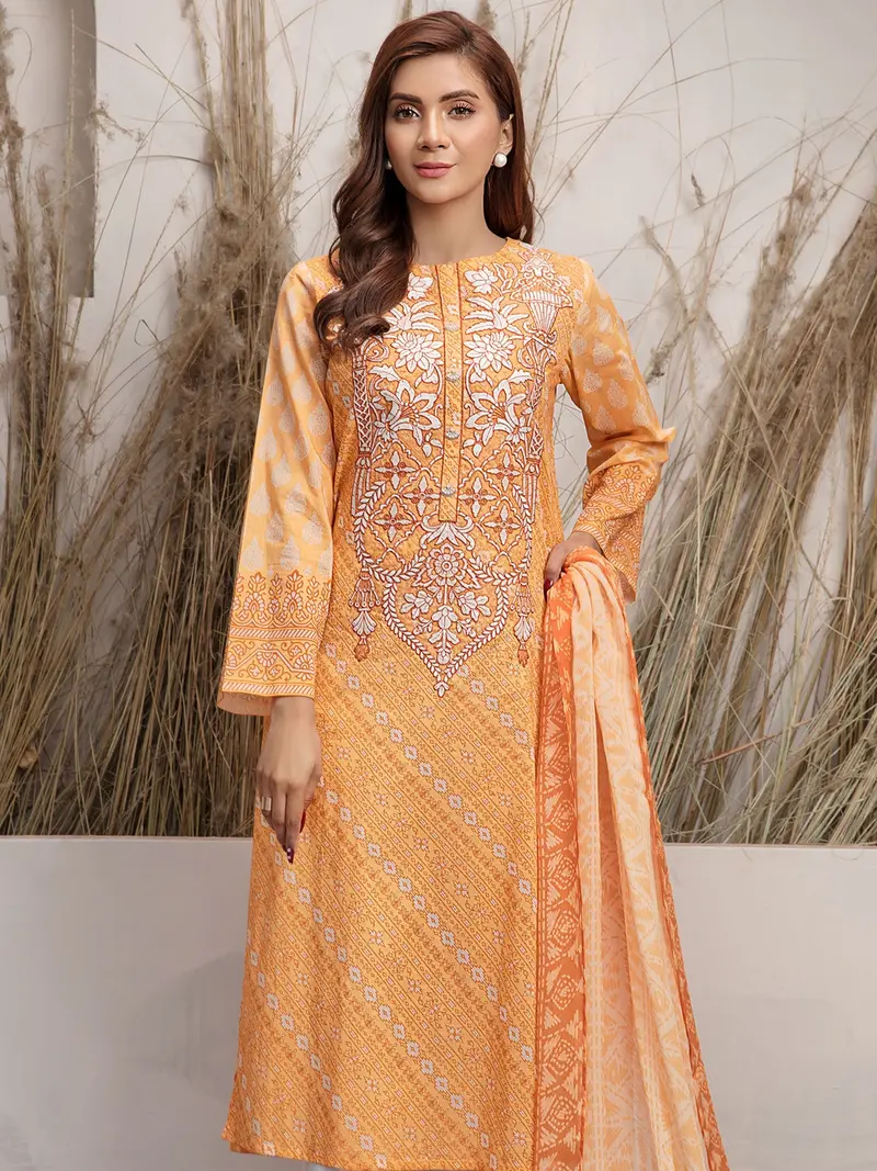 Delicate Two-Piece Embroidered Lawn Suit – Mint