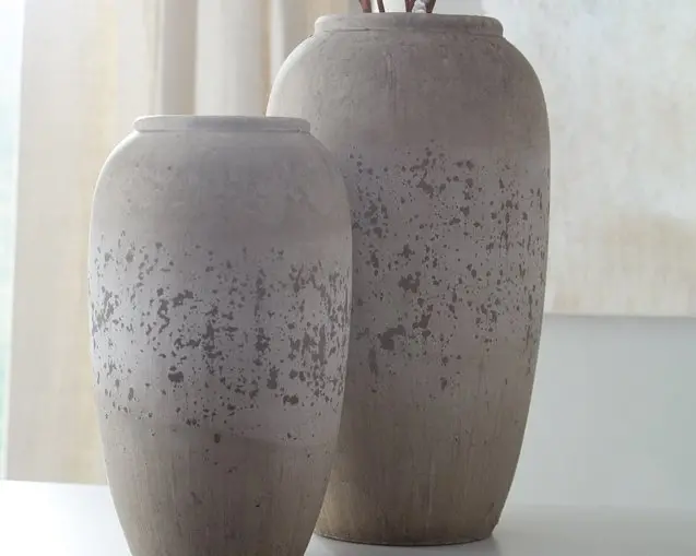 Dimitra Glazed Ceramic Vase Duo