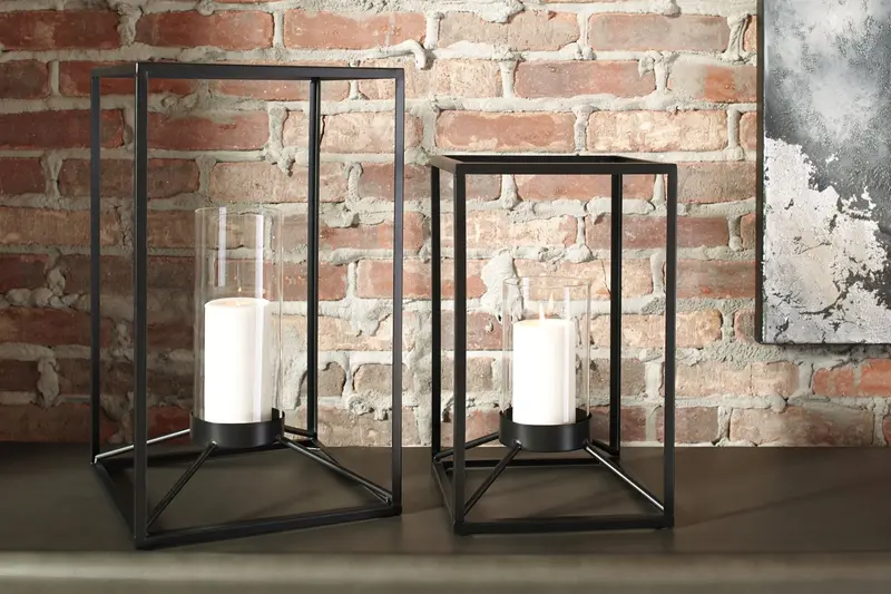 Dimtrois Vintage-Style Metal Lantern Set (2 pcs)