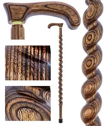 Discounted Brown Colortone Rope-Twist Derby Walking Cane – Birchwood Shaft (V1594)