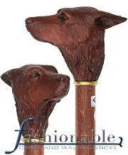 Doberman Head Walking Stick – Black Beechwood Shaft & Brass Collar (Scratch & Dent)
