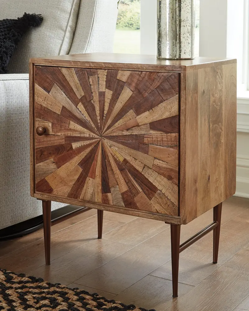 Dorvale Slim Accent Cabinet with Open Shelving