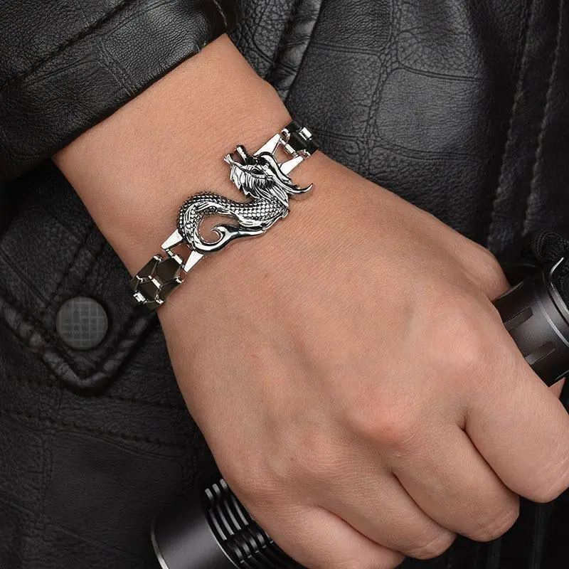 Dragon Spirit Bracelet – Stainless Steel Mythical Motif Jewelry