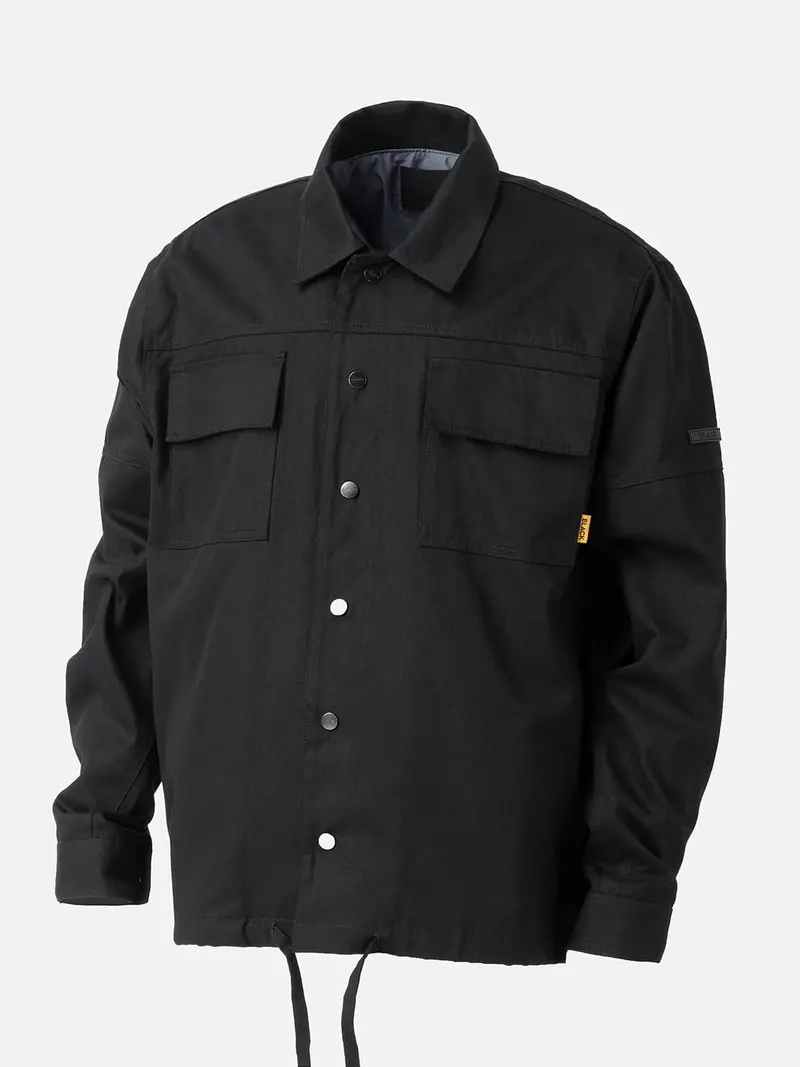 Drawstring Shacket – Adjustable Hem Shirt-Jacket Hybrid