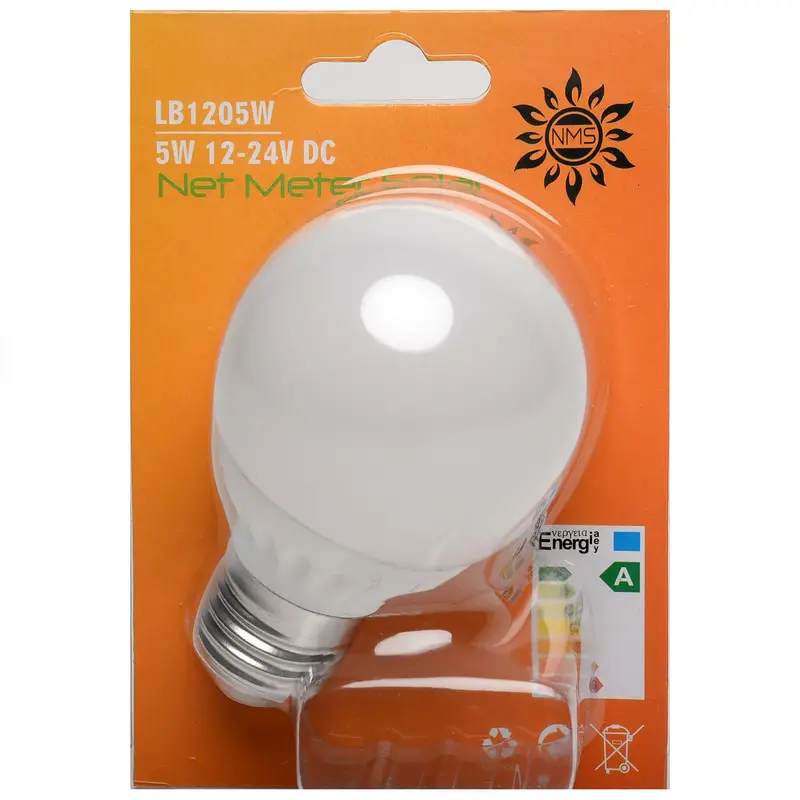 Dual-Voltage LED Bulb – 12–24V DC, 5W, 60mm Base