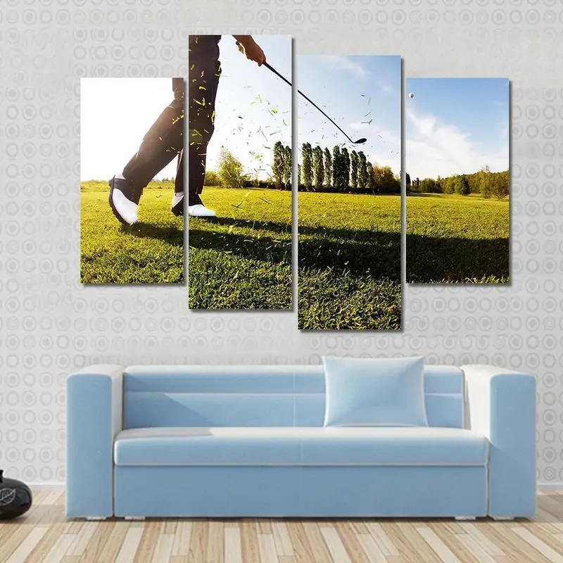 Dynamic Golf Swing Moment Canvas Wall Art
